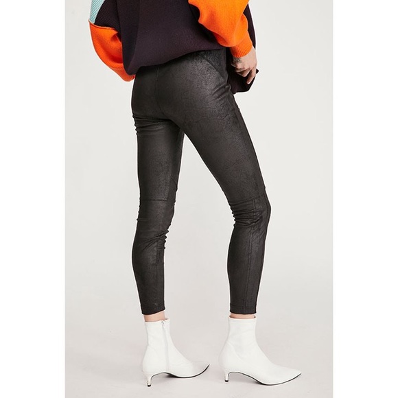 Free People Women's Midnight Vegan Suede Skinny Pants. - Picture 6 of 9